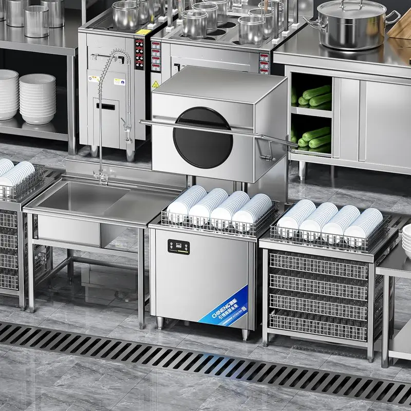 Commercial Hotel Restaurant Automatic Dishwasher Machine Kitchen Smart Industrial Freestanding Dishwasher Manufacturer
