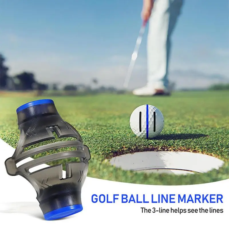 Stencil per pallina da Golf ad alta precisione marcatore triplo a 3 linee a 360 gradi strumento per marcatore per pallina da Golf allineamento e identificazione della pallina da Golf