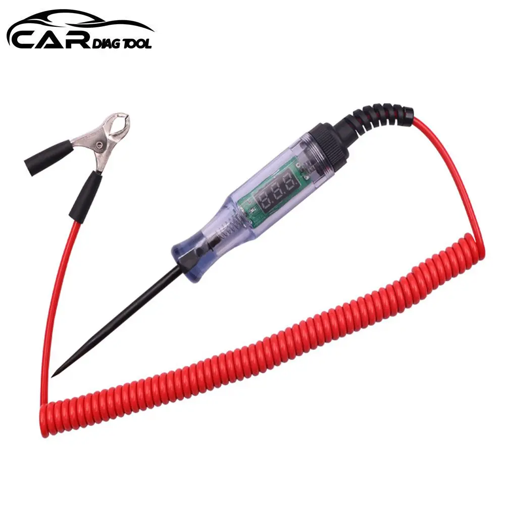 2024 New Automotive 12V/24V/48V Circuit Test Pen Circuit Tester Automotive Digital Display Tester Spring Wire Circuit