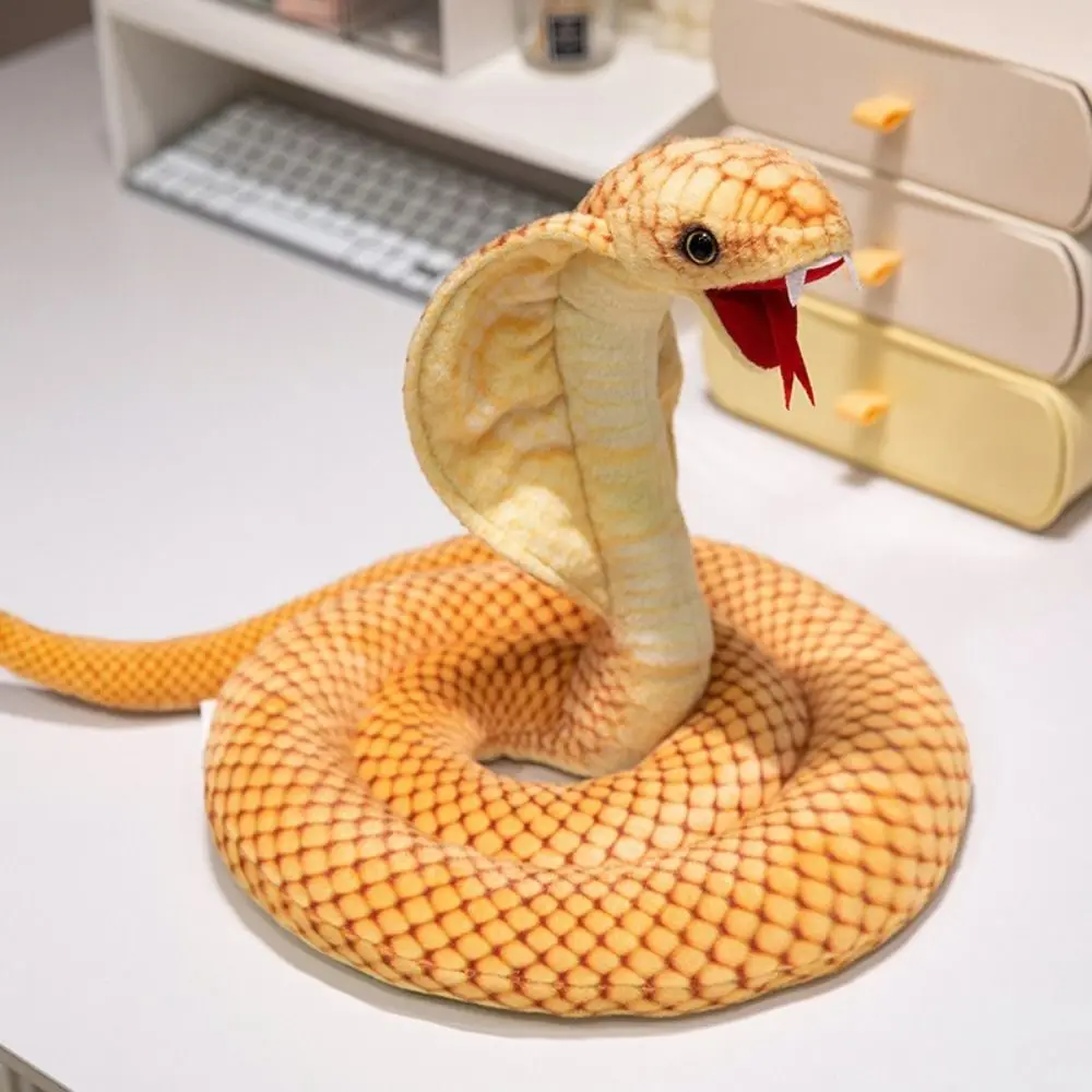 Little Snake Simulated Snake Plush Toy Cobra Artificial Year of The Snake Plush Toy Cartoon Open Mouth Snake Stuffed Plush Doll