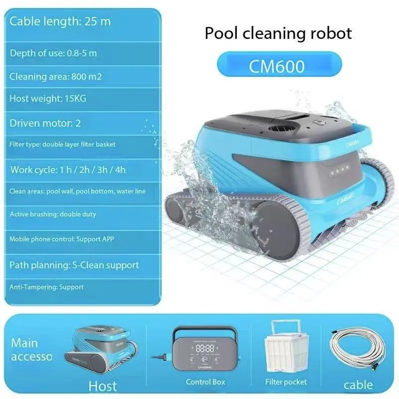 Hot High Quality Swimming Pool Cleaning Robot with Strong Wall and Floor Cleaning Ability Wire Suction Machine Pool Tool Accesso