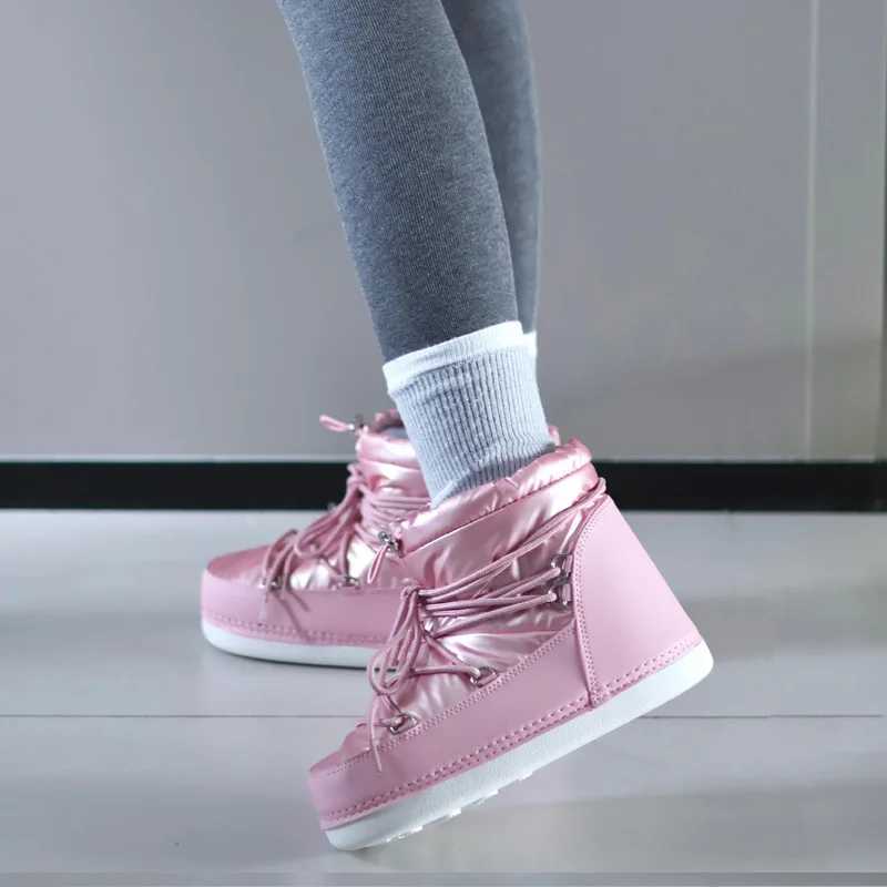 

Womens Waterproof and Non-slip Space Liner Removable 2025 New Short Tube Thickened Warm Velvet Poly Urethane Snow Boots