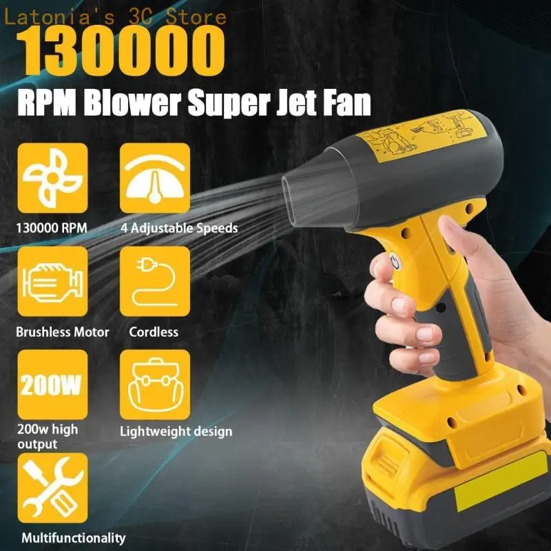 Portable Dust Blower for Shelf Care, Brushless Handheld Air Blower with Four Speeds, Battery Not Included for Daily Use X3UB