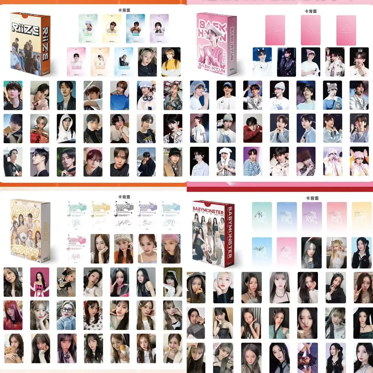 55Pcs/Set Idol Group Laser Photocard GIDLE ZB1 ITZY NMIXX RIIZE New Album Postcards Lomo Card HD Photo Prints Pictures Fans Gift