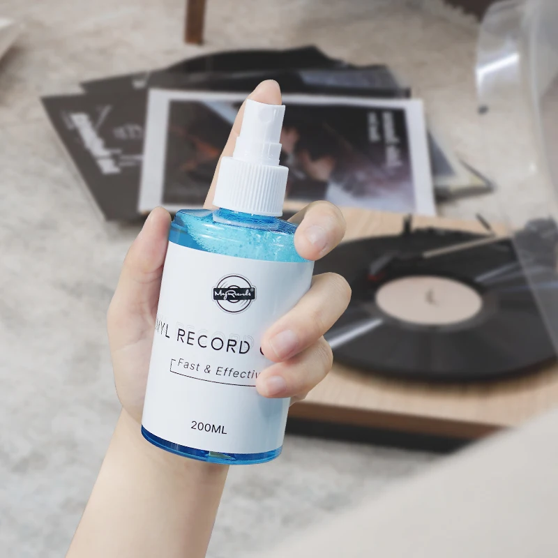 200ml LP/CD Vinyl Record Professional Cleaner Cleaning Fluid Dust Removal Anti-static Spray Dishwashing Water + Flannel Cloth