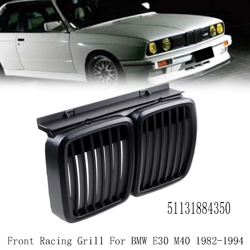 51131884350 Car Grilles Mesh Sheet Front Racing Grill For BMW E30 M40 1982-1994