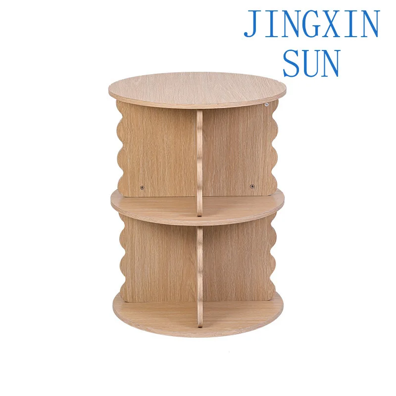 New rotating bookshelf 360-degree space-saving household simple student bookcase, multi-layer bedroom storage rack