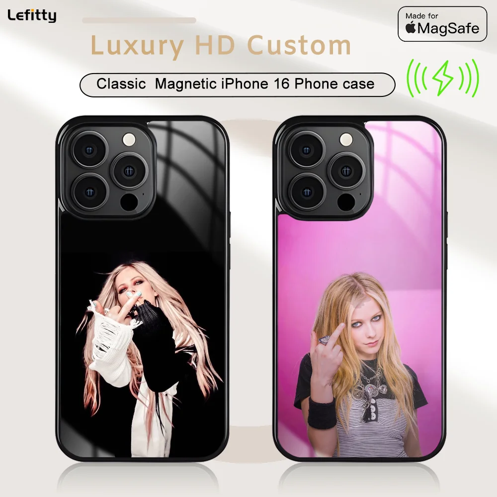 

Singer A-Avril Lavigne Phone Case For iPhone 16 15 14 13 12 11 Pro Max Plus Mini Magnetic Magsafe Wireless Charging Cover