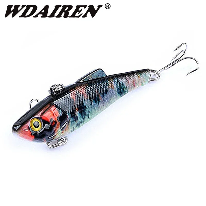 1 Pc Winter Vib Sinking Fishing Lure 7cm 6.5g Artificial Hard Bait Lifelike Vibrating Painted Crankbait Wobblers Fishing Tackle