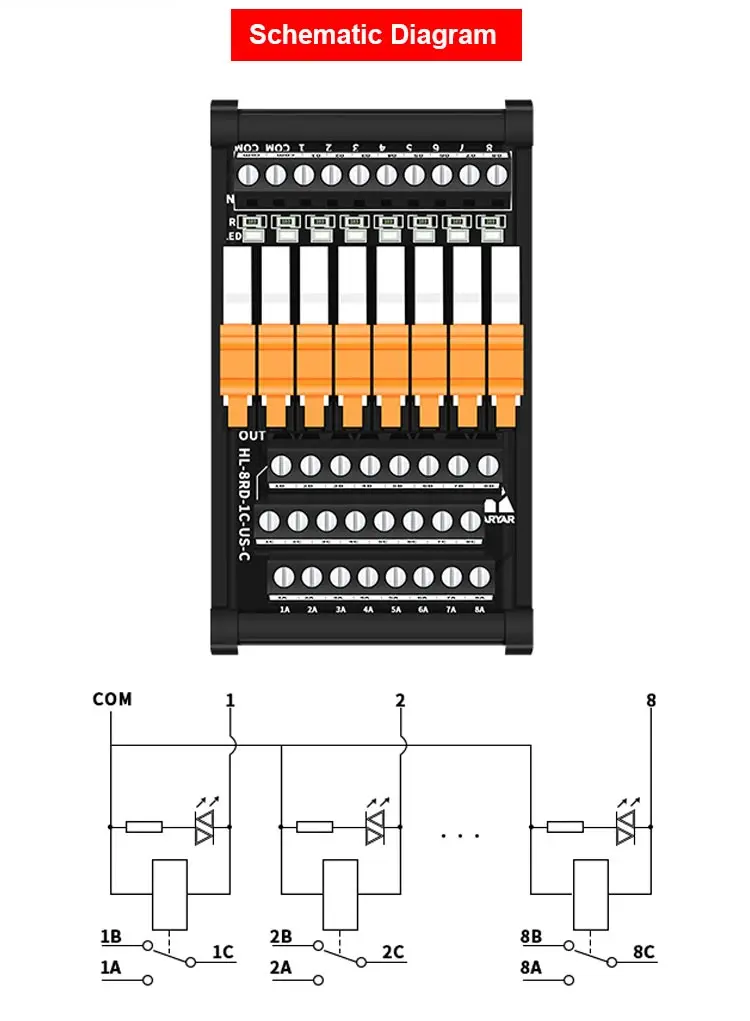 Schlanke DIN-Schienenmontage DC5V 12V 24V SPST 5A HF41F Relaismodul SPS-Treiberplatine Ausgangsverstärkerplatine – Detail 3