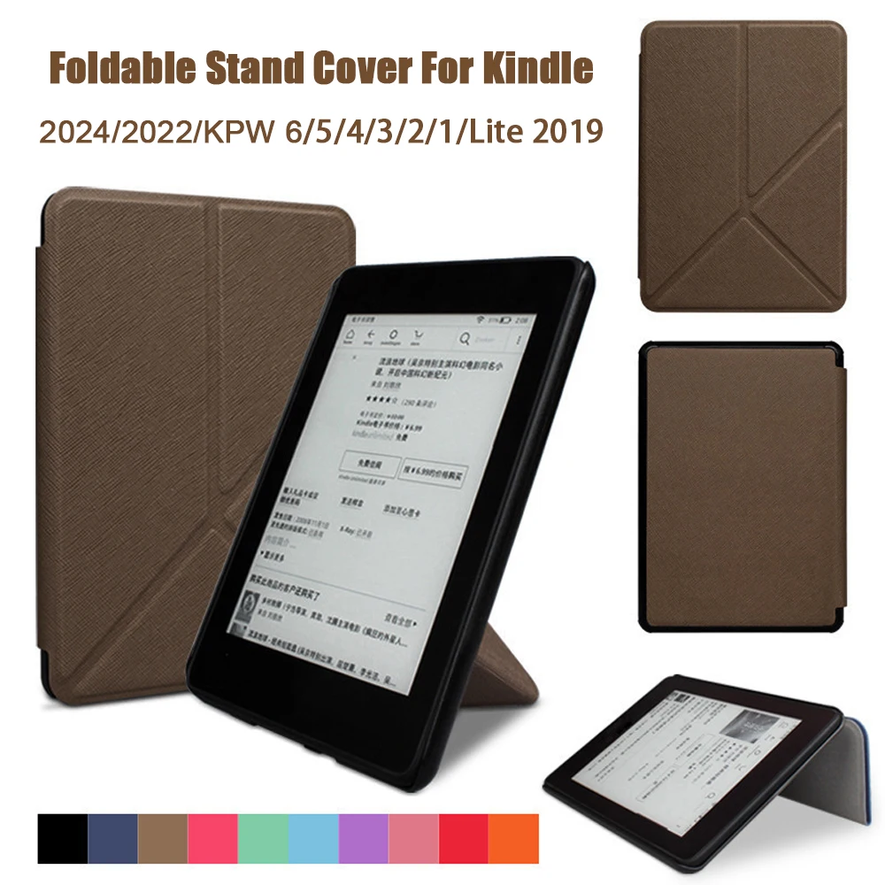 

For Kindle 12th 11th 10th 8th Generation Case 6 6.8 7 Inch Foldable Stand Cover for Kindle Paperwhite 6 5 4 3 2 1 Pouch Funda