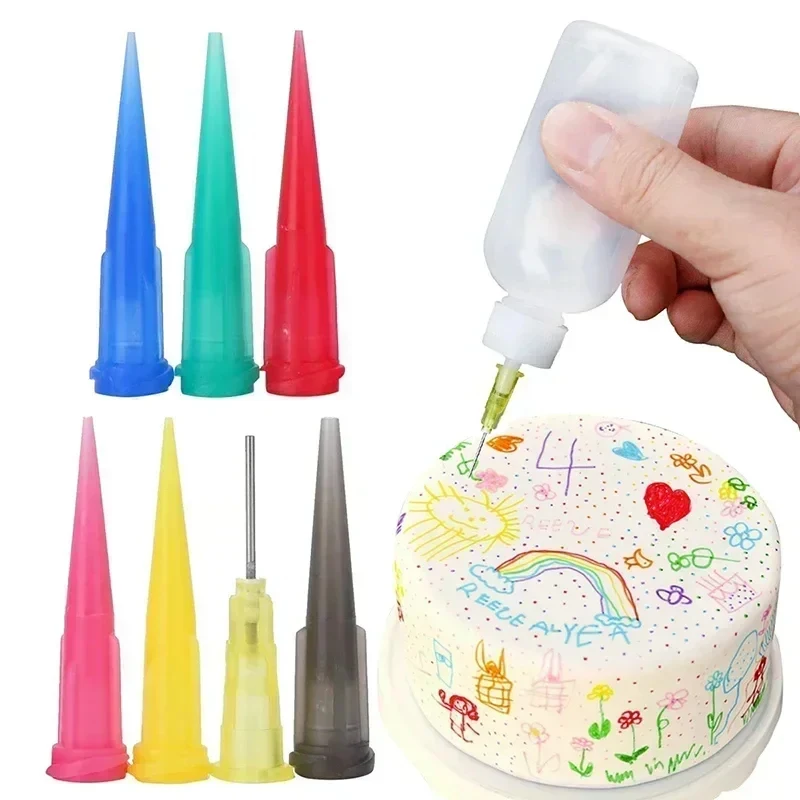 1/2/3/4/5/6set Jam Painting Squeeze Bottles With 7 Nozzles Cake Decor Baking Pastry 50Ml Bottle Drawing Tools Jam Pot Cake Tools