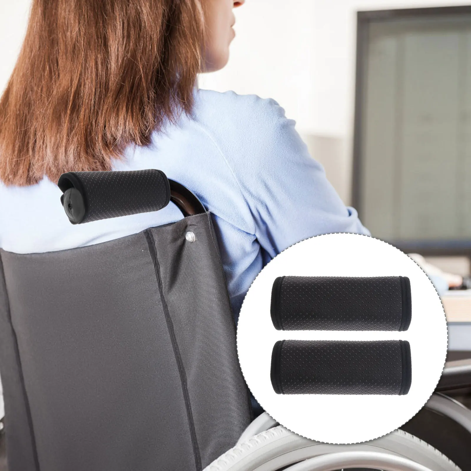 

1Pair Premium Wheelchair Armrest Cushion Exquisite Craftsmanship Safe Reliable Pain Relief Long Lifespan Walker Hand Support