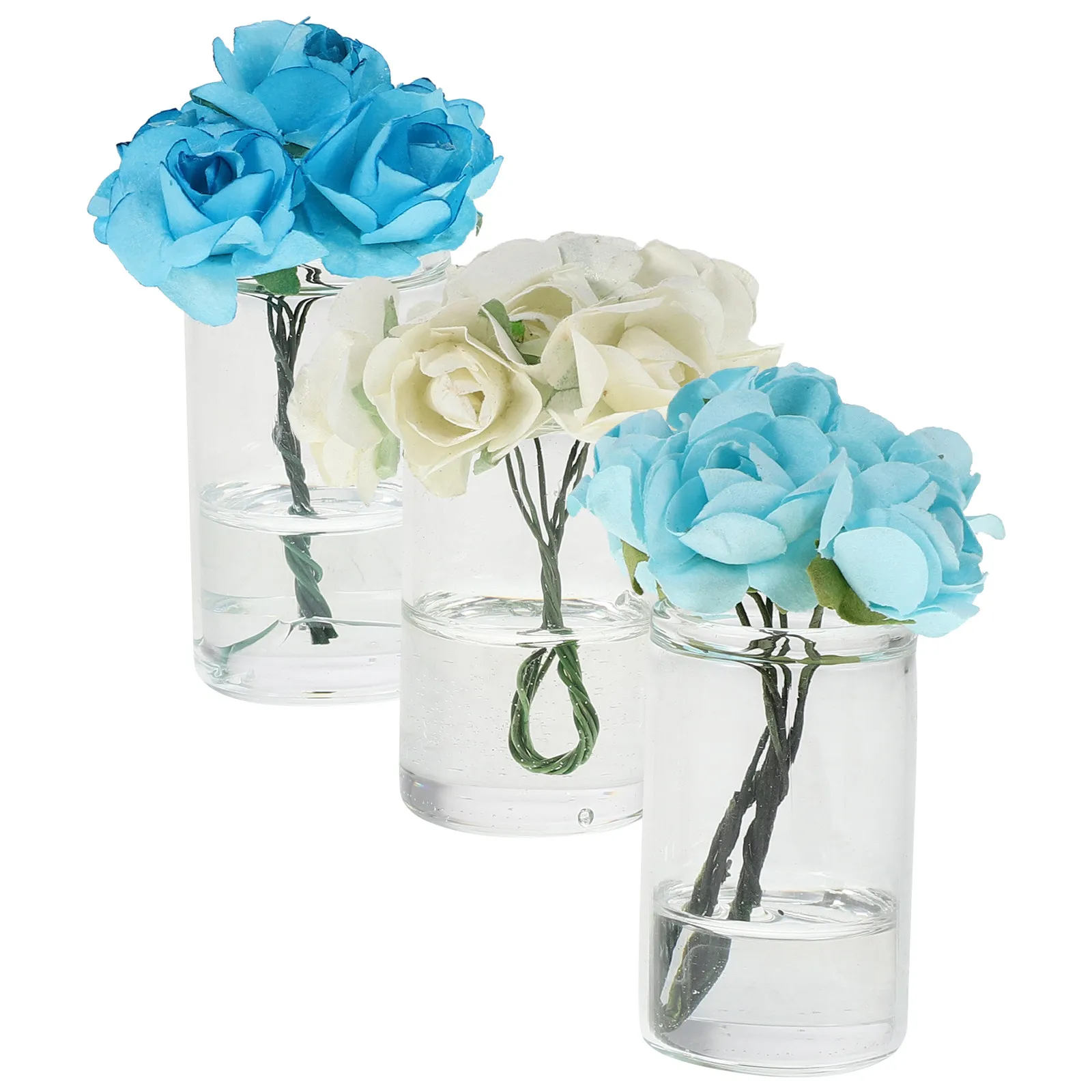 

3Pcs Miniature Flower Vase for Dollhouse 1:12 Scale Resin Fake Mini Flowers Display Micro Landscape Ornament Dollhouse Living
