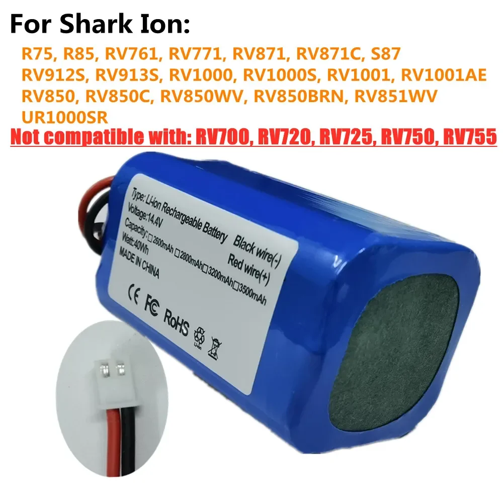 

Аккумулятор для Shark ION RV912S RV913S RV1000 RV1000S RV1001 RV1001AE RV700_N RV720_N RV725_N RV750_N робот-пылесос RVBAT850