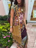 Elegant Printed Women's Tassel Dress Fringed Sleeveless Slim Irregular Party Evening Dresses 2026 Spring Summer Lady Vestidos - Image 5