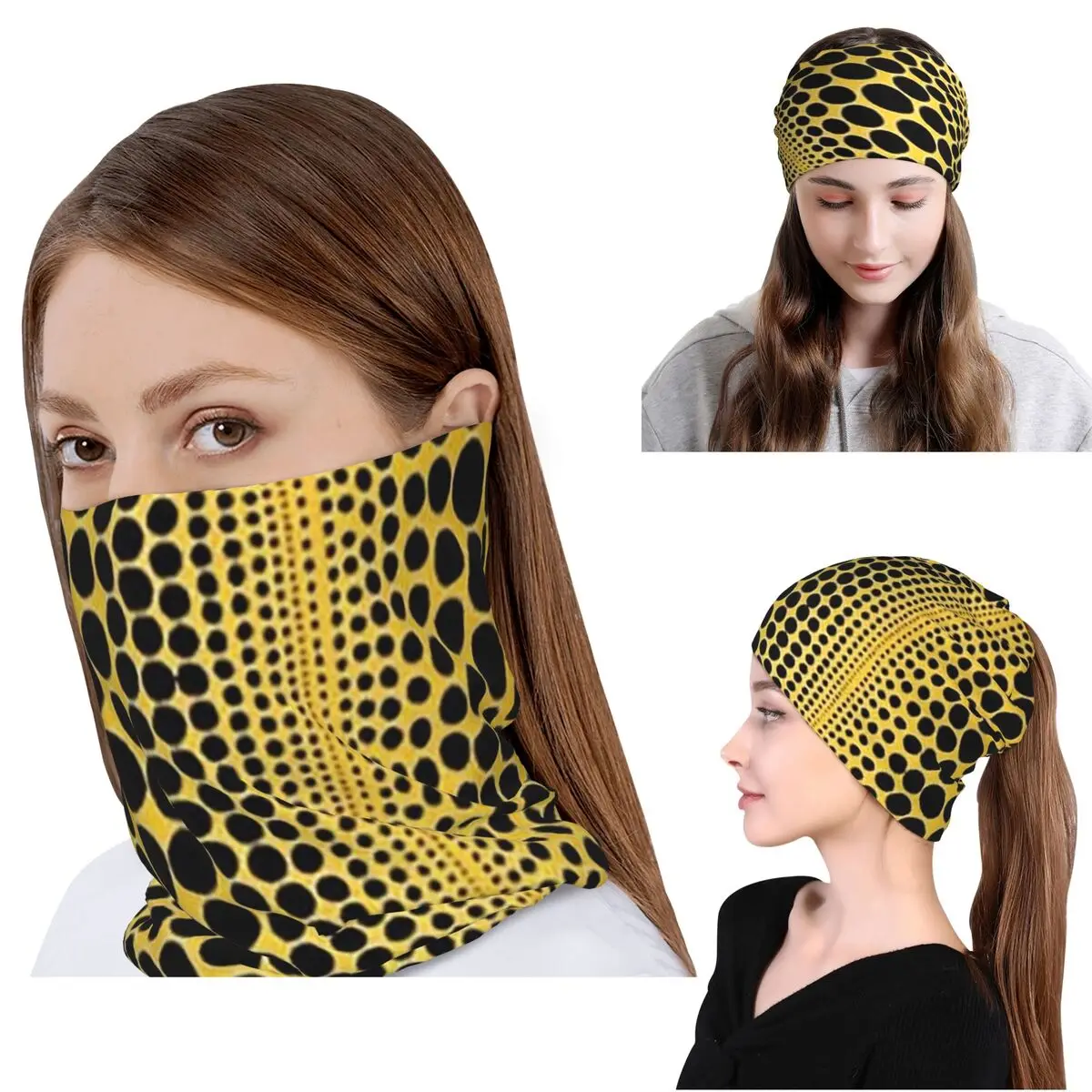 

Yayoi Kusama Pumpkin Abstract Art Bandana Neck Cover Wrap Scarf Multi-use Headwear Beanies Hat Unisex Adult Washable