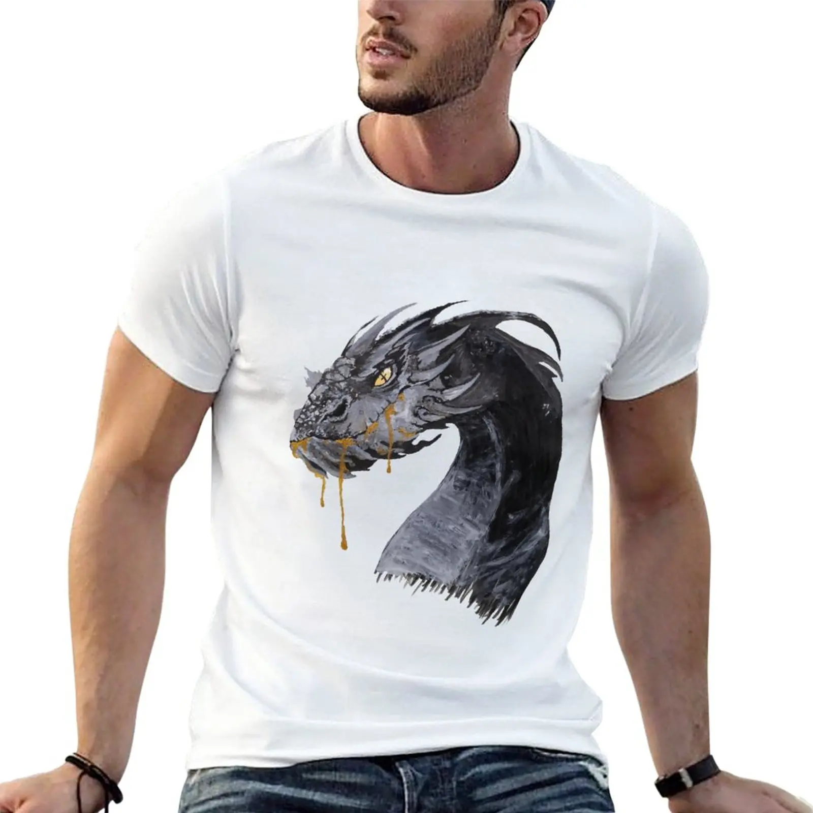 Smaug футболка для мальчиков, белые футболки, великолепная футболка, простые мужские футболки