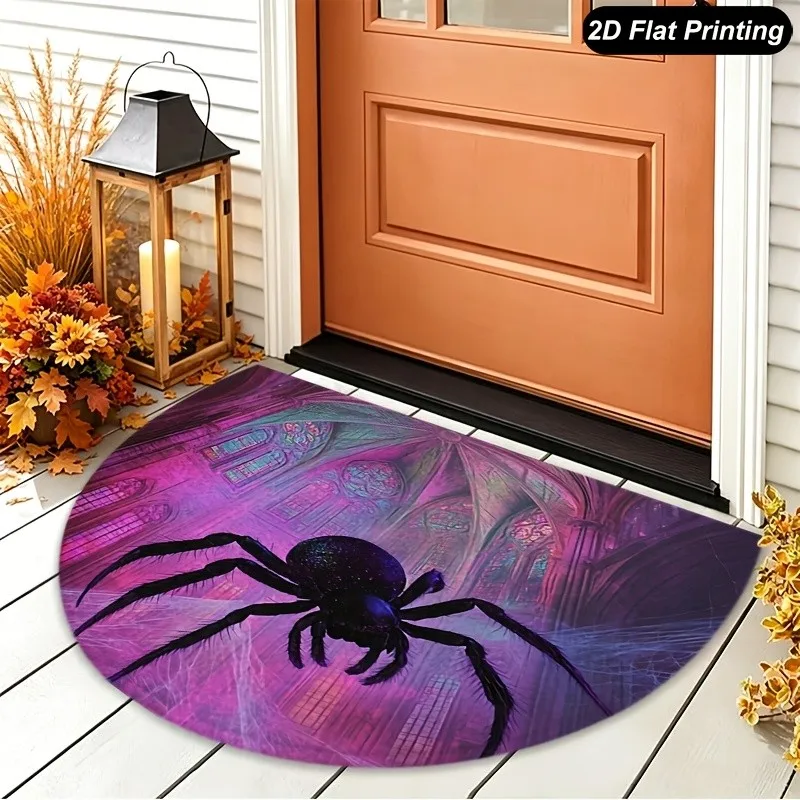 Halloween Half Round Door Mat Pumpkin Ghost Living Room Large Rug Gothic Castle Spider Area Rugs Bedroom Floor Mat