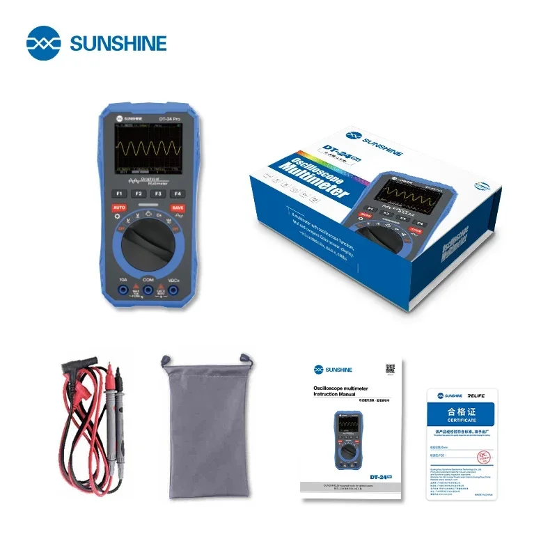 SUNSHINE DT-24 Pro 2IN1 Oscilloscope Multimeter One-key Waveform Capture Convenient Data Storage and Display Oscilloscope