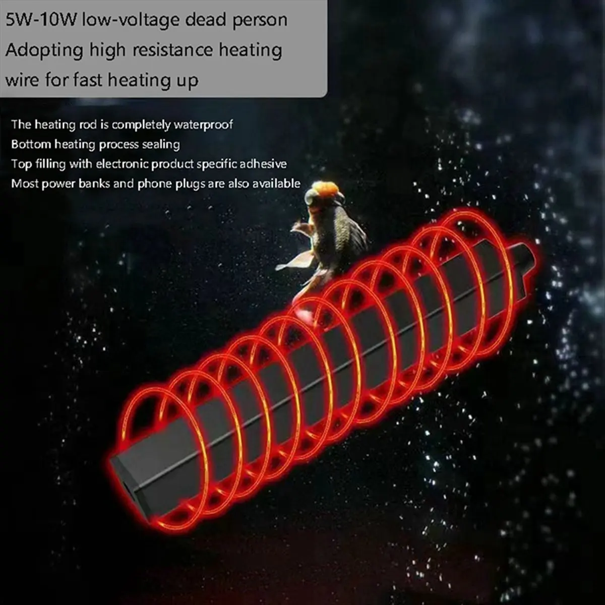 

5W Mini Aquarium Heater USB Charging for Small Fish Tank Heater-A51M