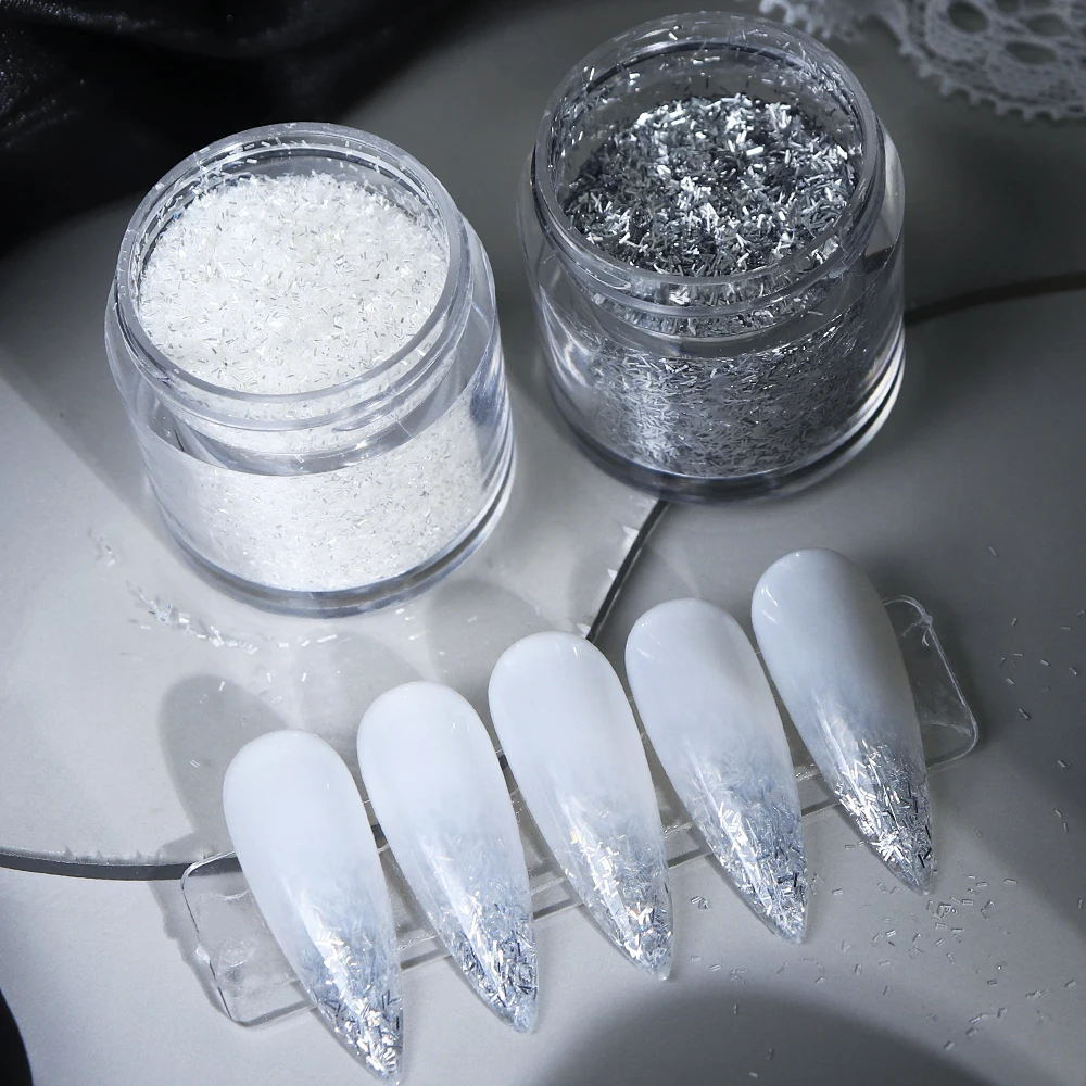 

Silvery Strip Bar Glitter Nail Art Decorations Thin Sequins Sparkle Nail Glitter Bars Flakes DIY Autumn Winter Nails Accessories