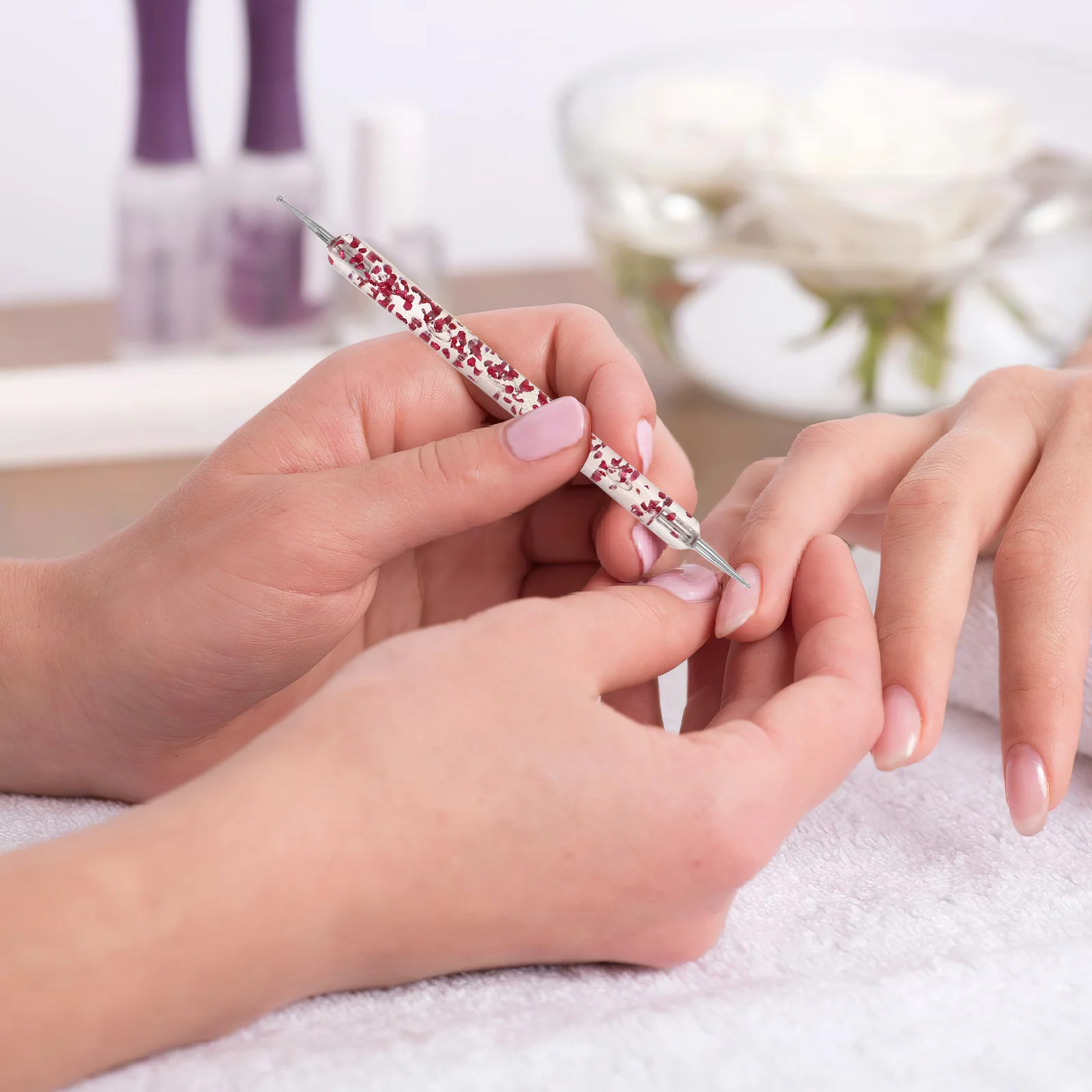 10 pezzi Set di strumenti artistici Penna punteggiata a doppia estremità per design manicure Penna floreale Strumenti durevoli per nail art per salone Disegno portatile per unghie