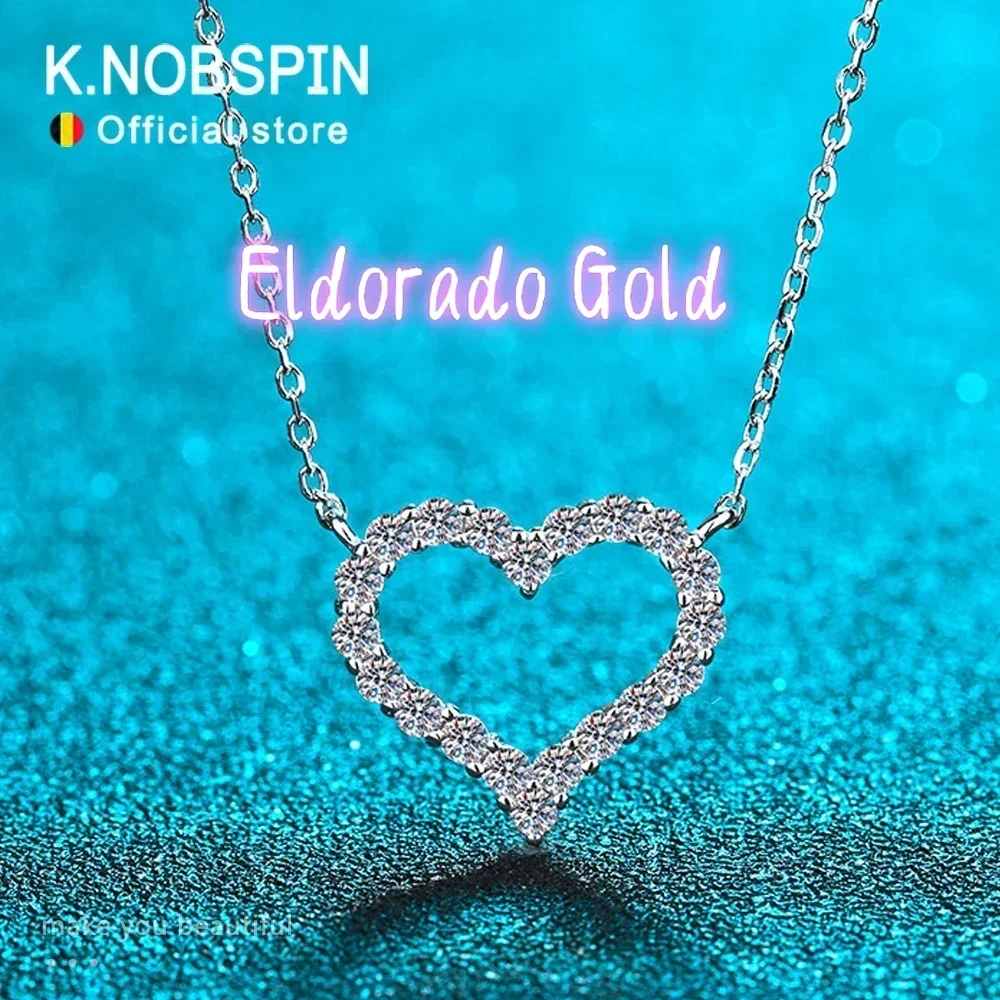 

Eldorado Gold 2025 Lover's giftNew D VVS1 Sparking Moissanite Necklace Heart Pendant for Women s925 Sterling Sliver Plated 18k