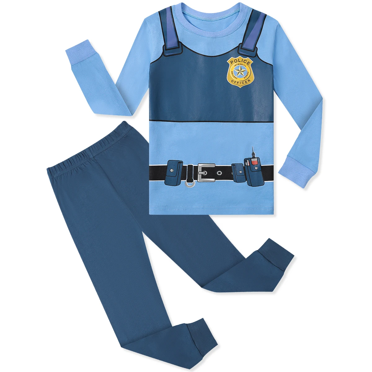 Halloween Pjs Girls Pajamas Set Kids Police Cosplay Sleepwear Toddler Nightwear Carnival Fancy Dress New Year Pyjamas 2 PCS
