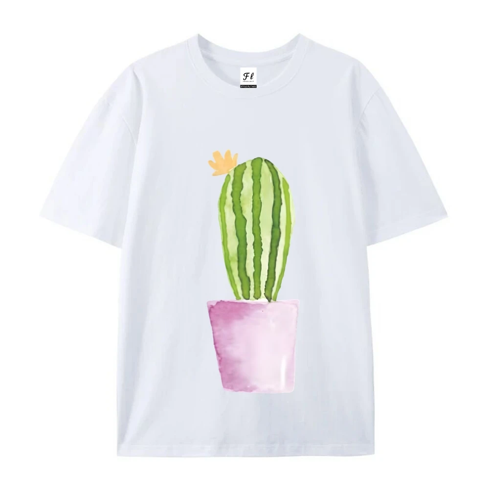 Y2k Kaktus-Druck, übergroßes T-Shirt für Damen, 2022, neues Baumwoll-T-Shirt, Wüstengrafik-Top, Sommer, lässiger Boho-Stil