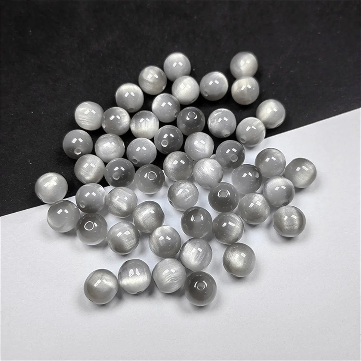 8mm resin imitation cat\'s eye round beads straight hole beads DIY bracelet mobile phone chain clothing beads accessories