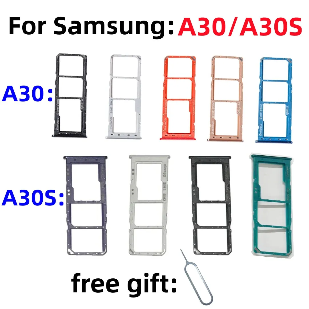 SIM Card SD Card Tray chip slot drawer card Holder For Samsung Galaxy A30 A30S SM-A305F A307GN/DS A3050 drawer chip card tray