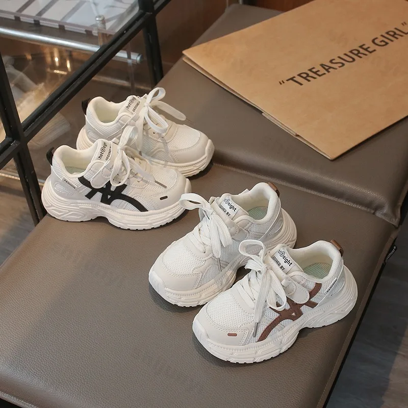 Spring Children Casual Sneakers Thick Soled Mesh Breathable Baby Sports Shoes Kids Walking Shoes Anti Slip Boys Girls Shoes