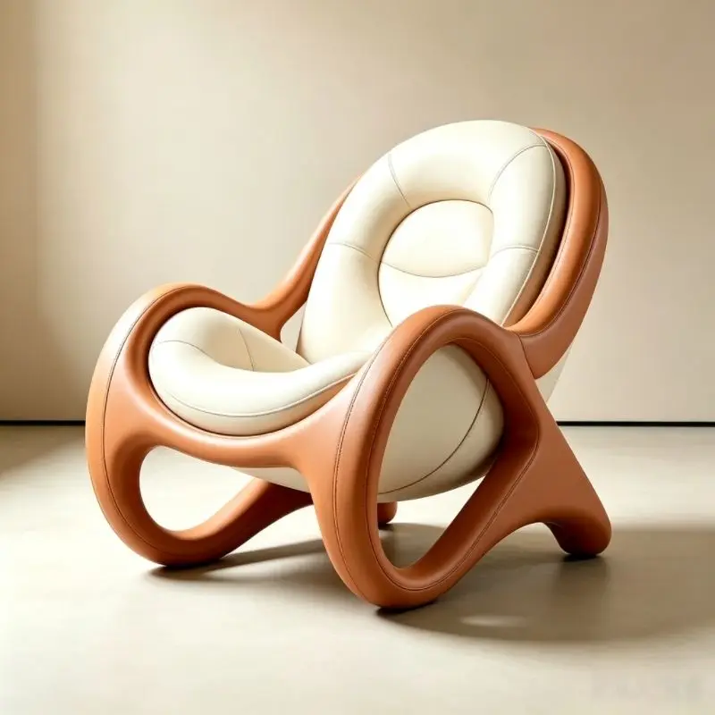 French high-end single sofa recliner, living room balcony office, lazy armchair, creative leisure