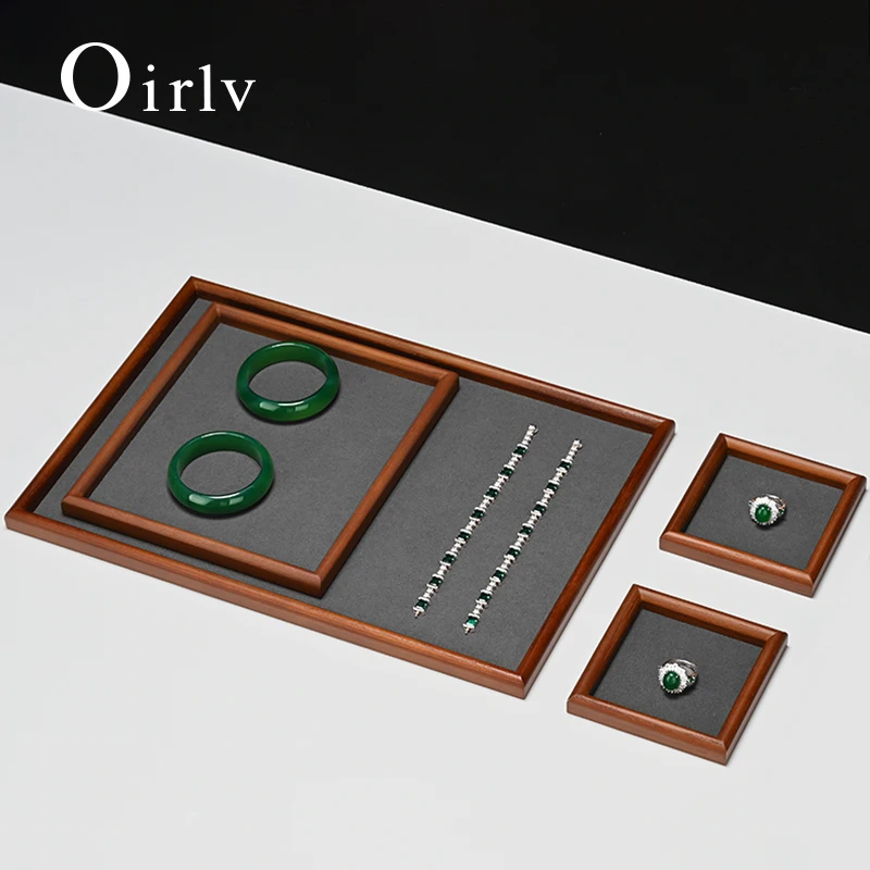 

Oirlv 4 Size Wooden Jewelry Tray For Ring Earrings Bracelet Bangle Necklace Rectangle Jewelry Display Stand Jewelry Tray Hot