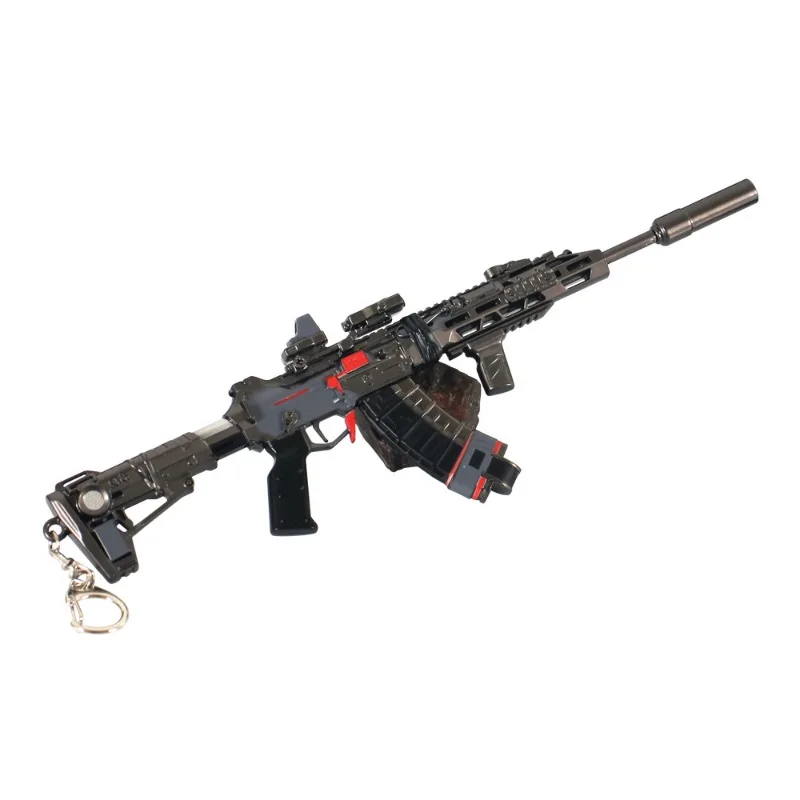 24cm/9.45in Delta Anime Peripherals Tenglong Assault Rifle Alloy Crafts Weapons Model Pendant Toy Gun Birthday Gift for Girl Boy