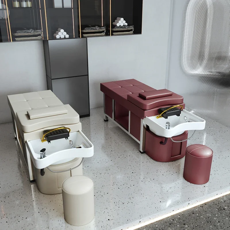 Cadeira de maquiagem profissional para salão de beleza, shampoo, mesa de massagem, lavagem de água, cabelo, tratamento japonês, cama de spa