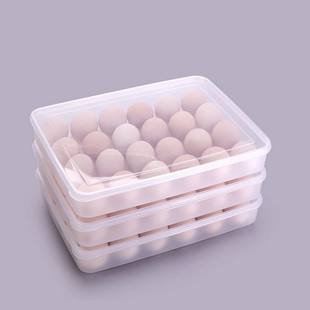 

24 Grids Egg Storage Container 30 5x21 8x5 8cm Transparent Stackable Holder Tray Kitchen Organizer Refrigerator Plastic Egg Box