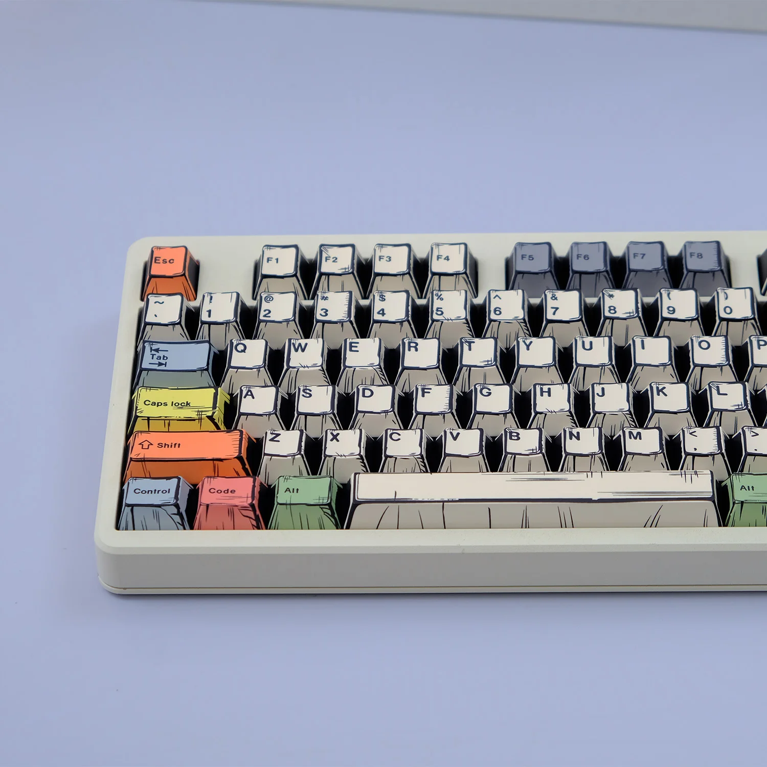 النمط الهزلي GMK قماش كيكابس صبغ الفرعية Keycap الكرز PBT للوحة المفاتيح الميكانيكية 75% لون مفتاح قبعات بساطتها الرجعية مخصص لتقوم بها بنفسك