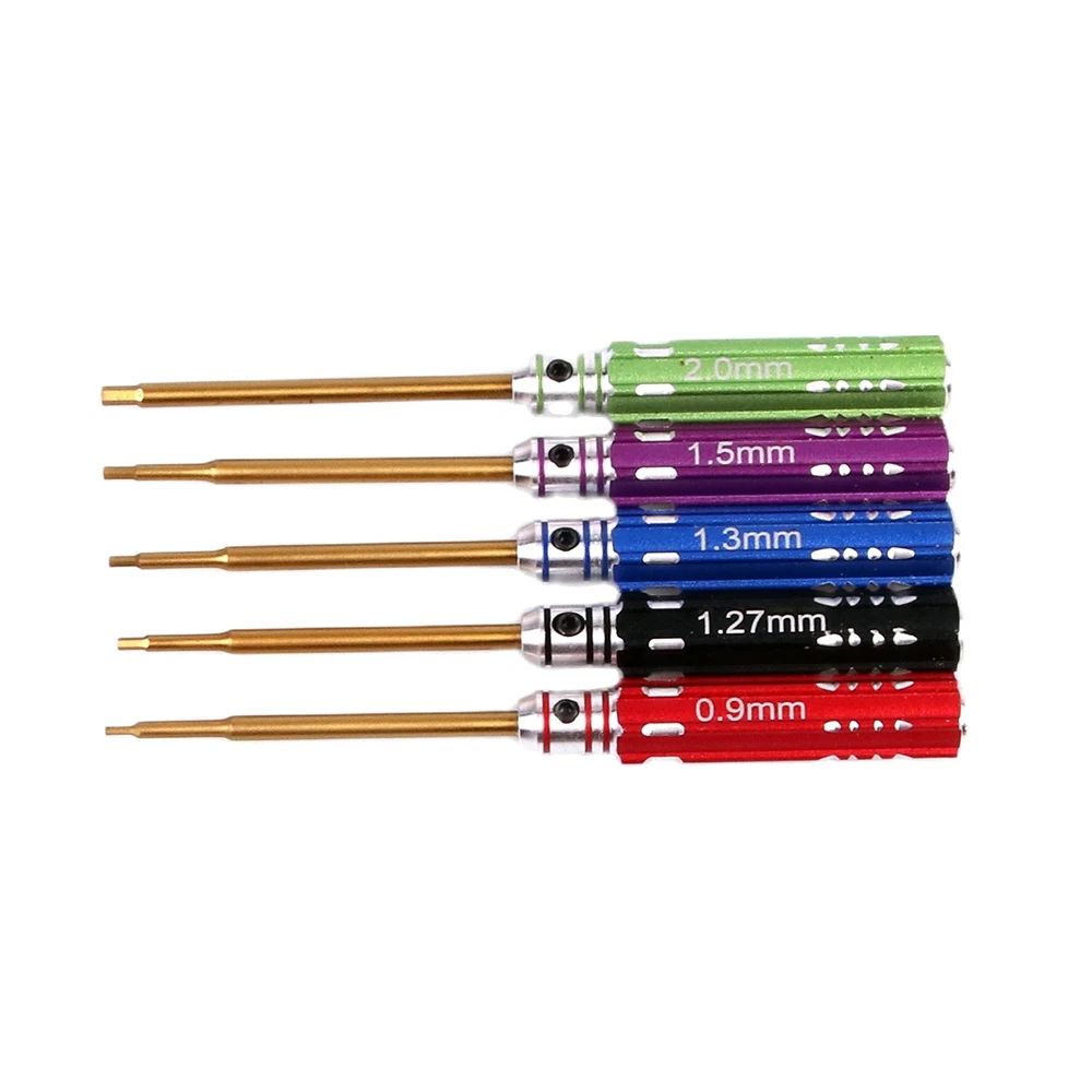 1Set 0.9 1.27 1.3 1.5 2.0mm Hexagon Screwdriver Hex Screws Wrench Tool for 1/12 1/16 1/18 1/24 RC Car Airplane Update Parts