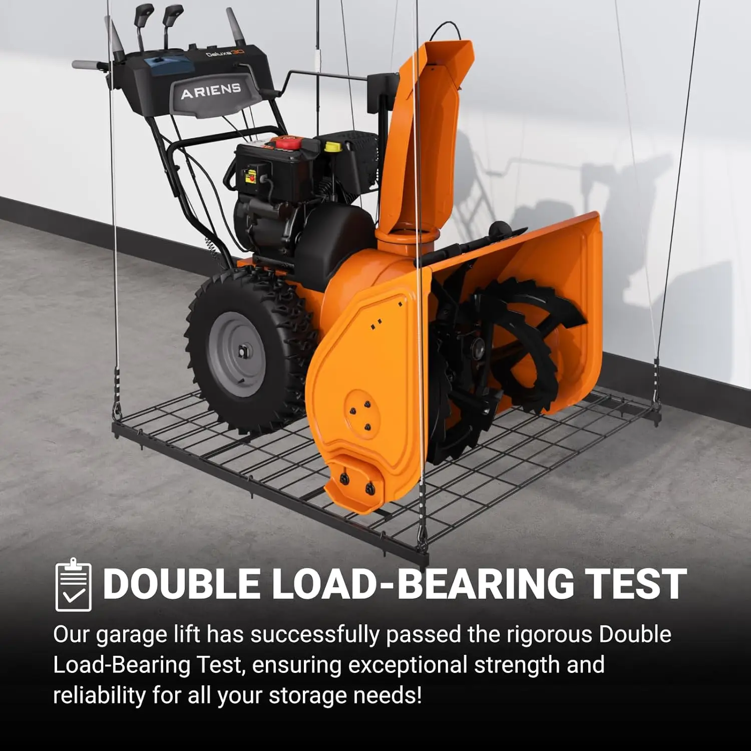 4x4ft Garage Ceiling Storage Lift, Heavy Duty Garage Storage Lift System With 300lbs Weight Capacity, Perfect for Kayaks, Ladder