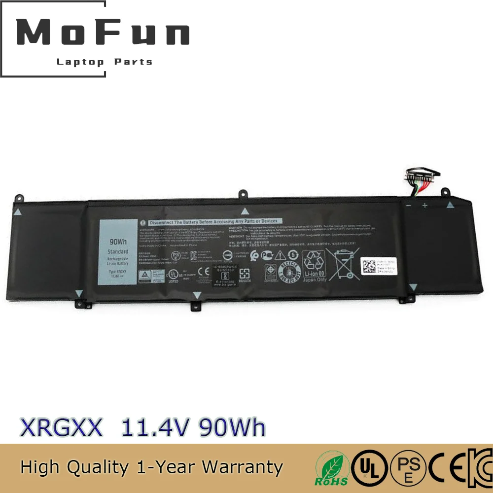 Original XRGXX 11.4V 90Wh Laptop Battery for Dell Alienware 2018 M15 M17 Series P37E ALW15M 6YV0V