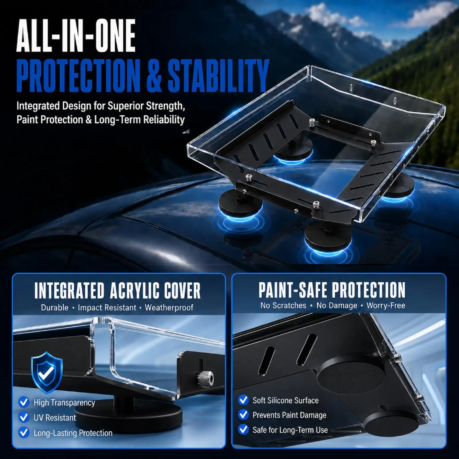 Starlink Mini Magnetic Mount 265LBS Heavy Holding Force Aluminum Alloy Silicone Paint Protection Quick Install for RV Truck Car