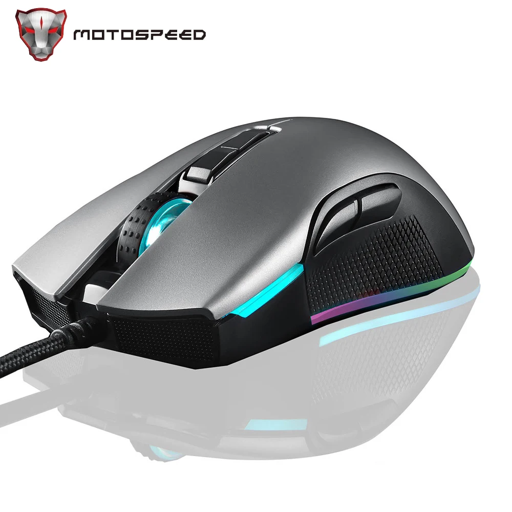 Motospeed V70 Gaming Mouse RGB Backlight PAW3325 Wired 7 Buttons Optical Sensor Customize Macro Programming For Computer Laptop