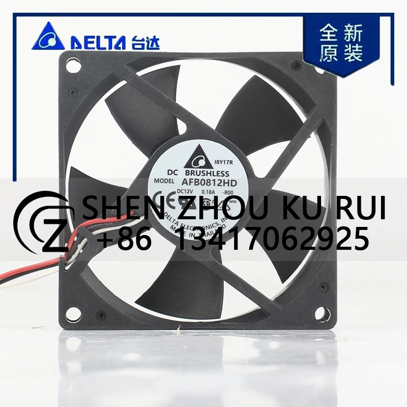 

Delta 24V 48V DC 12V 0.18A AC EC 8020 80X80X20MM 8CM Dual Ball CPU Chassis Three-wire High air Volume Mute AFB0812HD Cooling Fan
