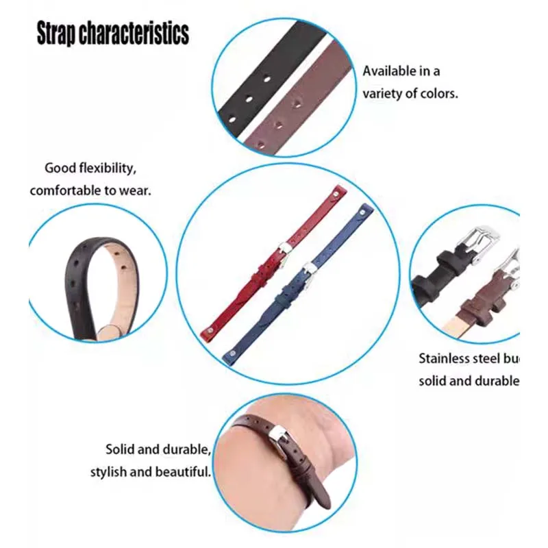 إكسسوارات حزام ساعة جلدية للرجال متوافقة مع الأحفوري ES4119 ES4000 ES4114 ES3625 سوار معصم رياضي ذكي للنساء 8 مللي متر