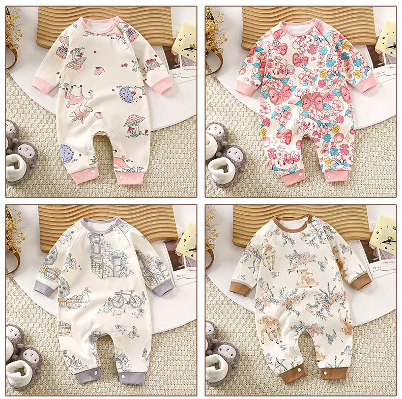 

Autumn Winter Newborn Baby Boy Girl Romper 100% Cotton cartoon printing Bodysuit 0-12Months