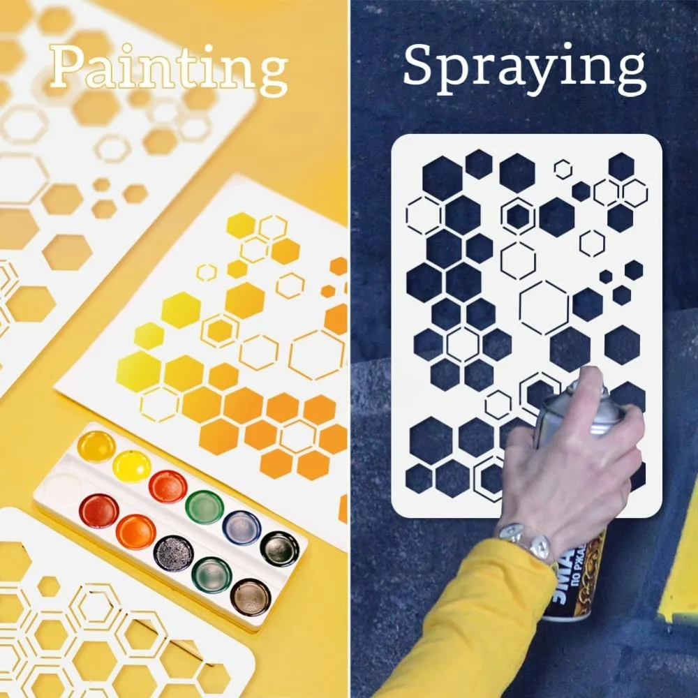 2Pcs Honeycomb Stencils for Painting