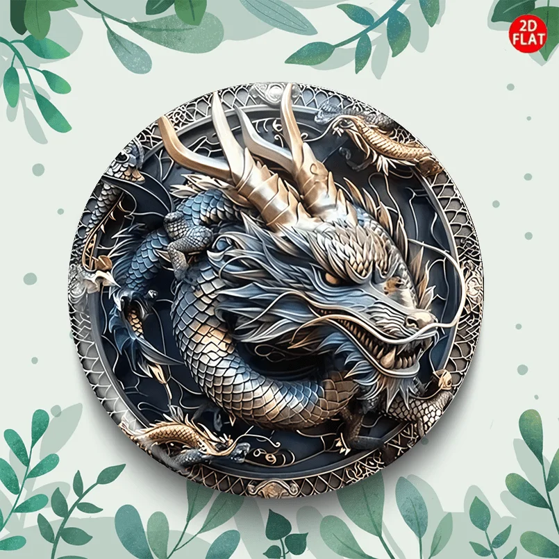 2D Flat, 2D Flat Dragon Pin Badge - Elegant Chinese New Year Suitable for Clothes, Jeans, Backpacks & Hats, Collectible Gift for