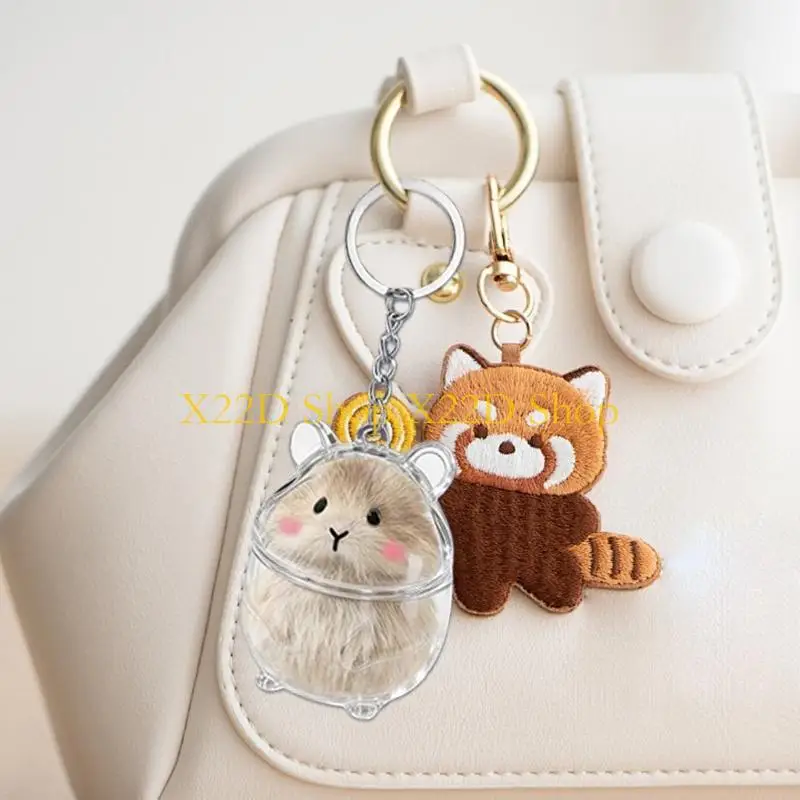 X22D Clear Hamster Furs Memorial Keyring Compacts Dustproof Plastic Animal Hair Collector Keychain For Emotional Keepsakes